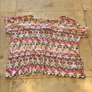 Aeropostale Bethany Mota XS Pink Patterned T-Shirt